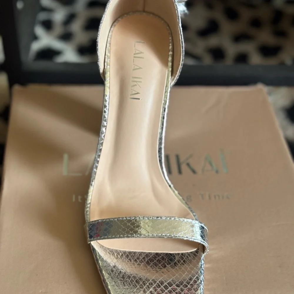 LALA IKAI Silver High Heel Sandals